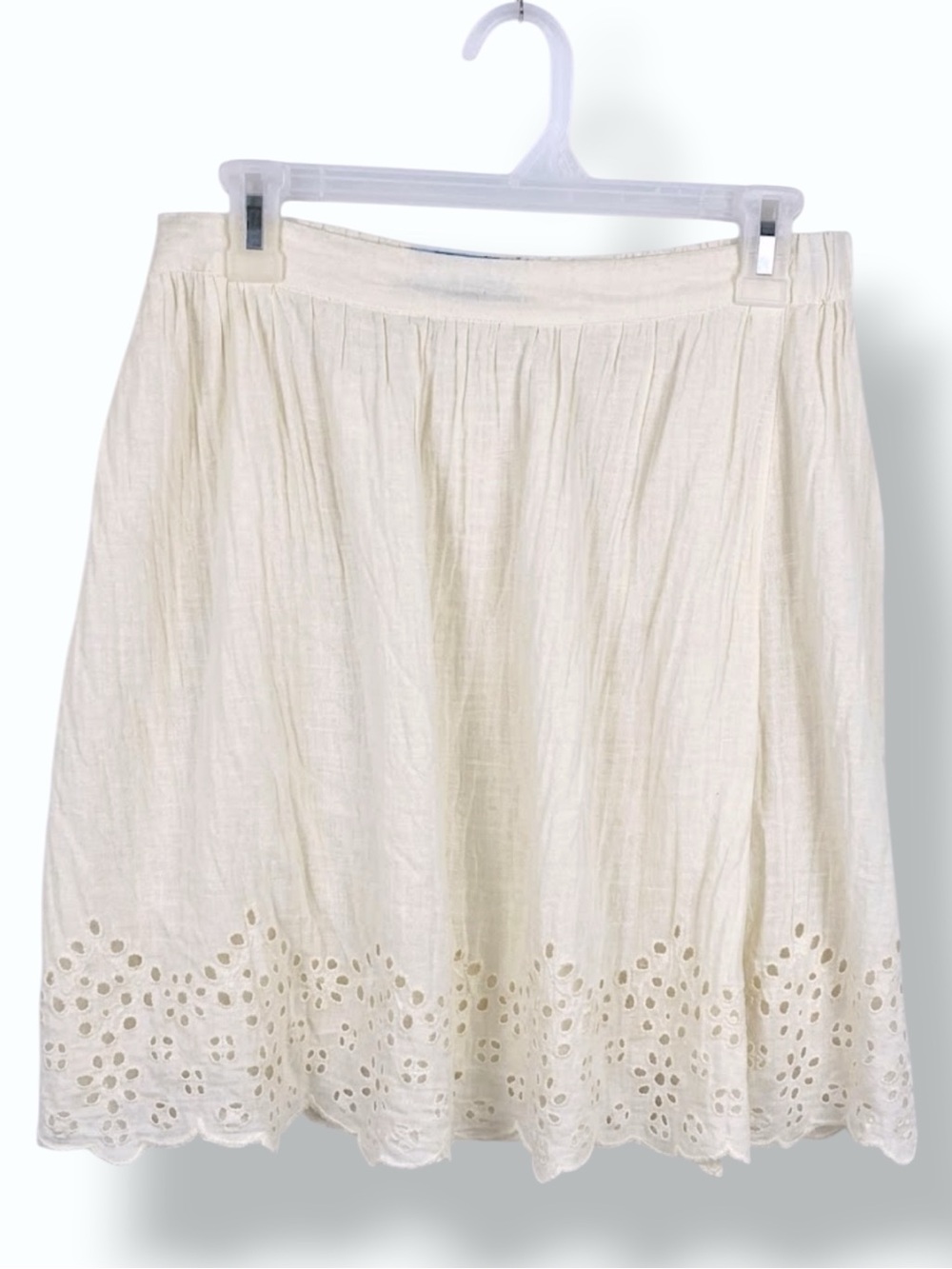 Old Navy Cotton Eyelet Embroidery India Gauze Skirt Off white cream Medium NEW